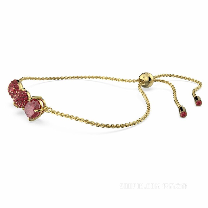 Cariti 手链, 红色, 镀金色调