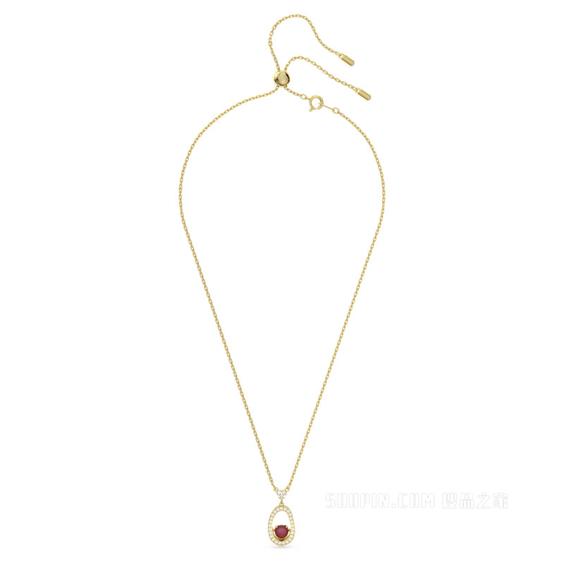 Cariti 链坠, 红色, 镀金色调