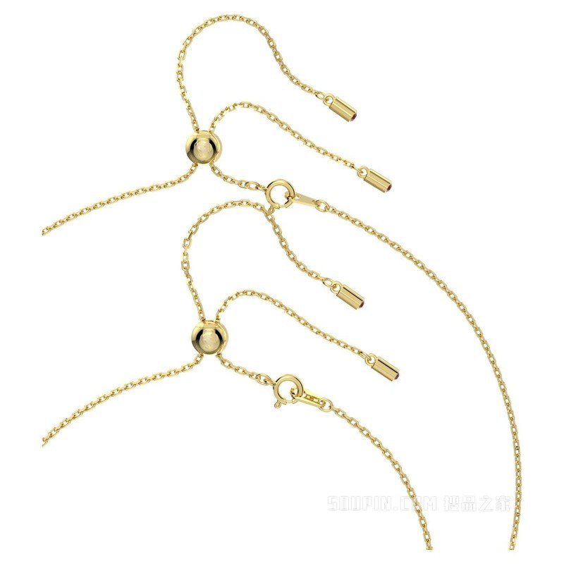 Cariti 层次项链, 红豆冰, 红色, 镀金色调