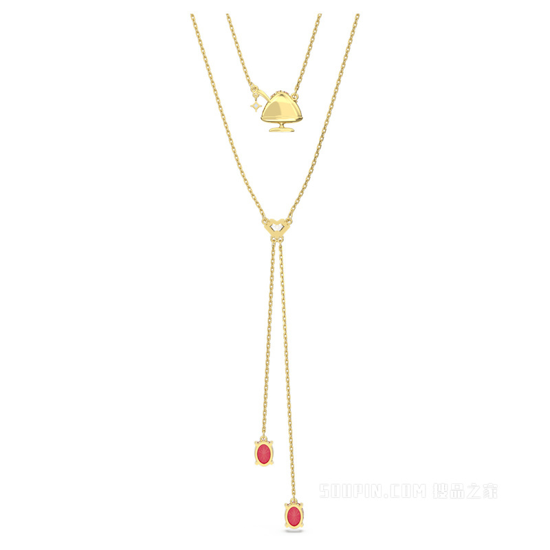 Cariti 层次项链, 红豆冰, 红色, 镀金色调