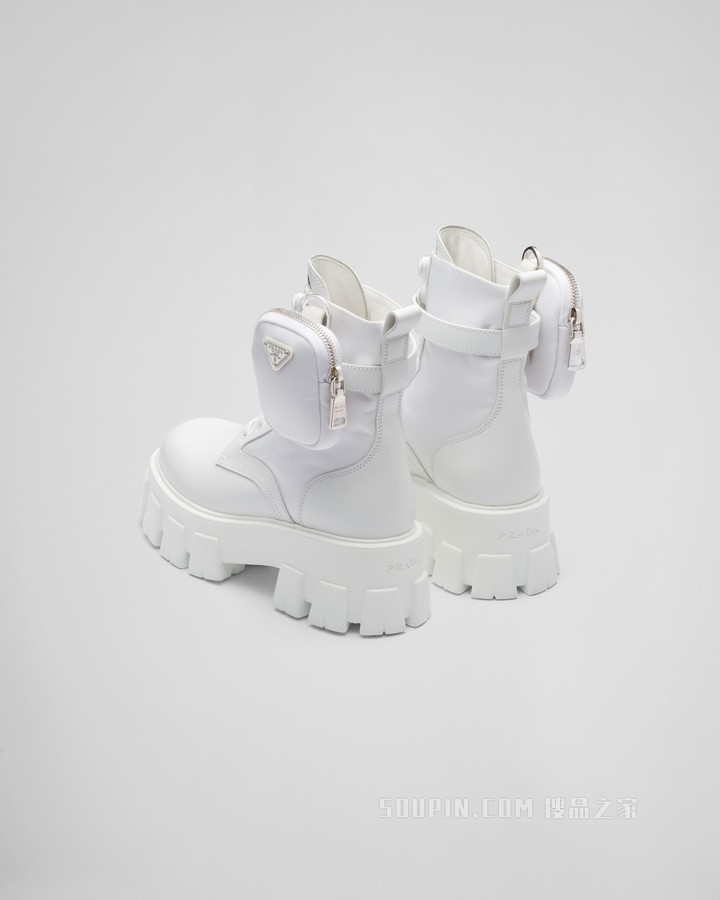 Monolith 皮革和尼龙中筒靴