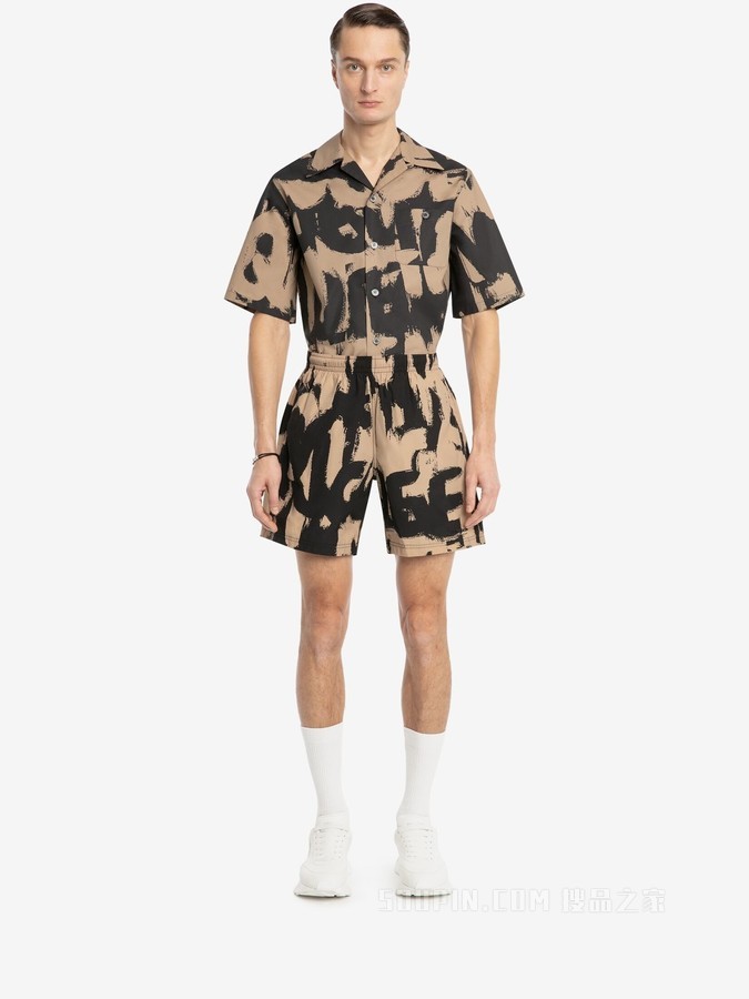 McQueen Graffiti短袖衬衫