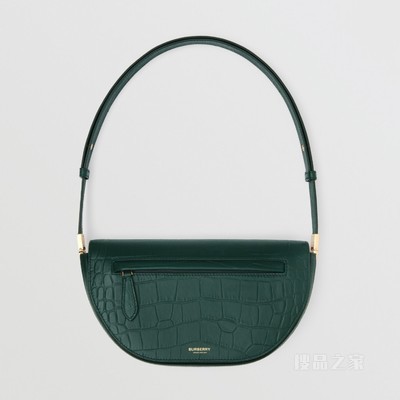 Olympia – 小号压花皮革埃伦匹亚包 (深绿色) - 女士