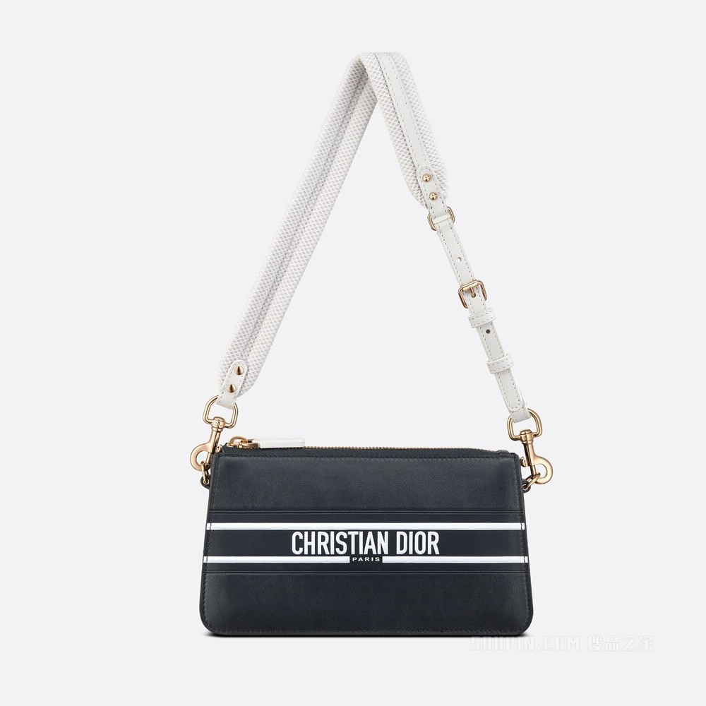 Dior Vibe 手拿包 蓝色牛皮革
