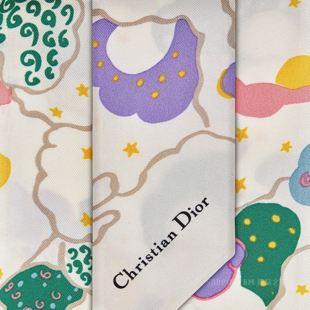 Mitzah 丝巾 多色桑蚕丝斜纹面料 Dior Ciel de Rêve 印花