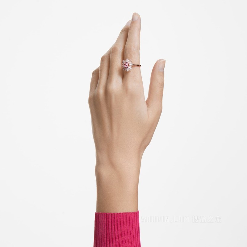 Sunshine 戒指, 粉红色, 镀玫瑰金色调