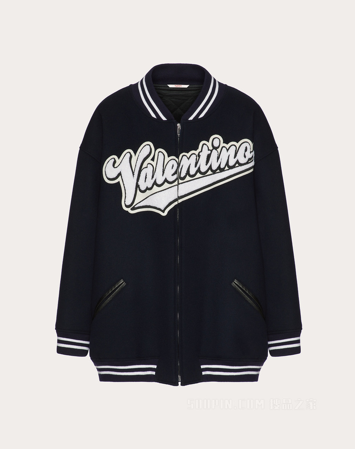 VALENTINO刺绣羊毛飞行员夹克