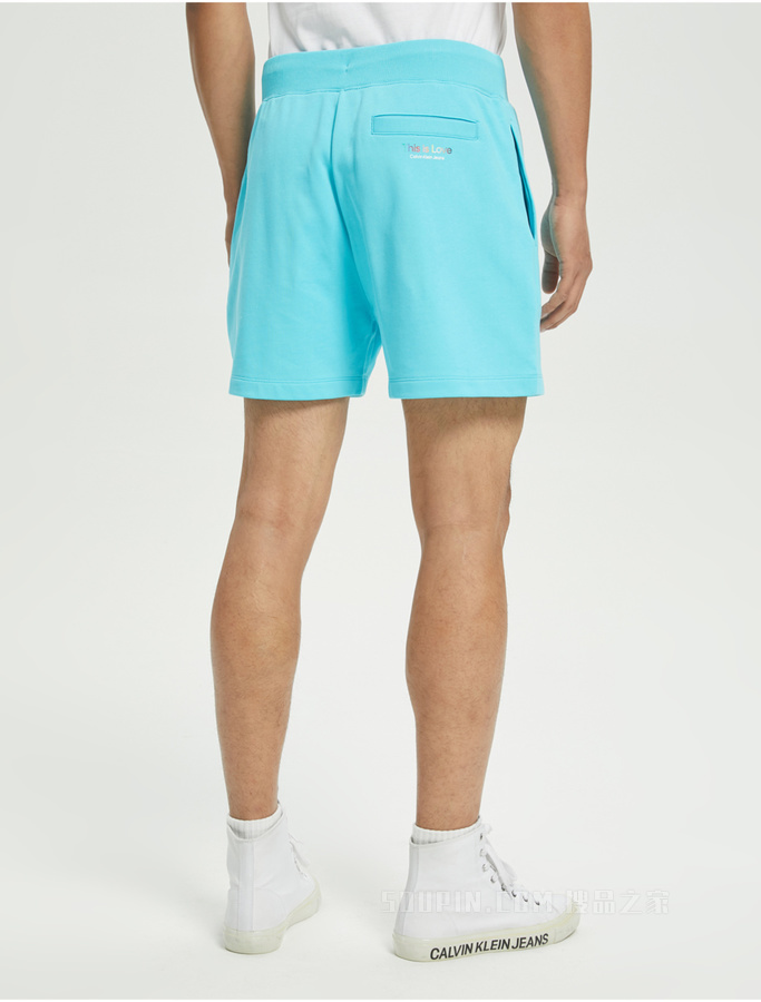 【彩虹系列】Calvin Klein 22春夏男士松紧腰纯棉印花LOGO短裤J321500
