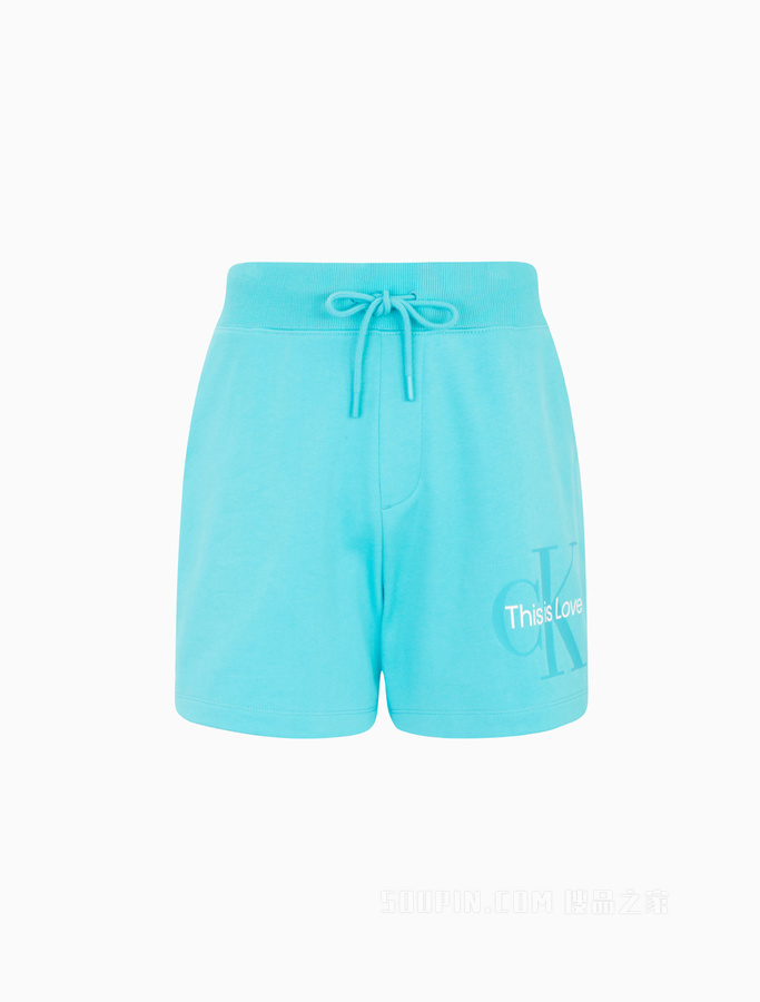 【彩虹系列】Calvin Klein 22春夏男士松紧腰纯棉印花LOGO短裤J321500