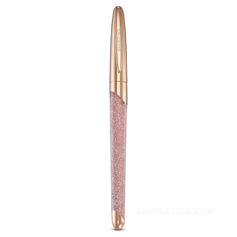 Crystalline Nova Rollerball Pen, 粉紅色, 鍍玫瑰金色調