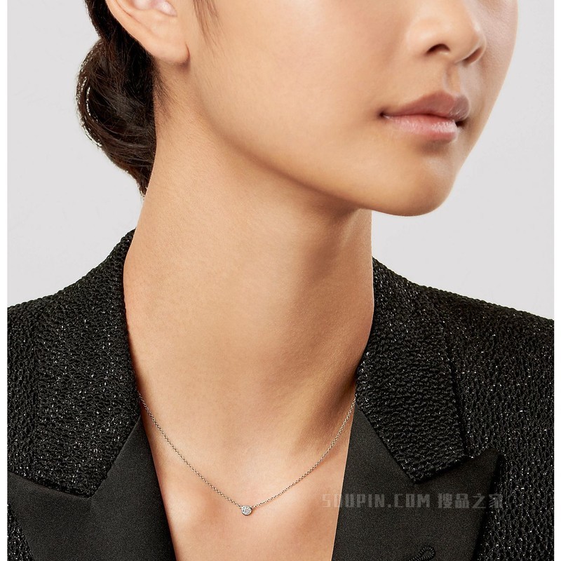 Elsa Peretti® 系列 Diamonds by the Yard™ 铂金单钻项链