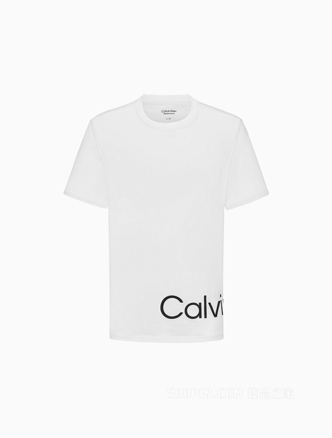 Calvin Klein 22春夏男士运动休闲圆领醒目贴胶大LOGO短袖T恤4MS2K111