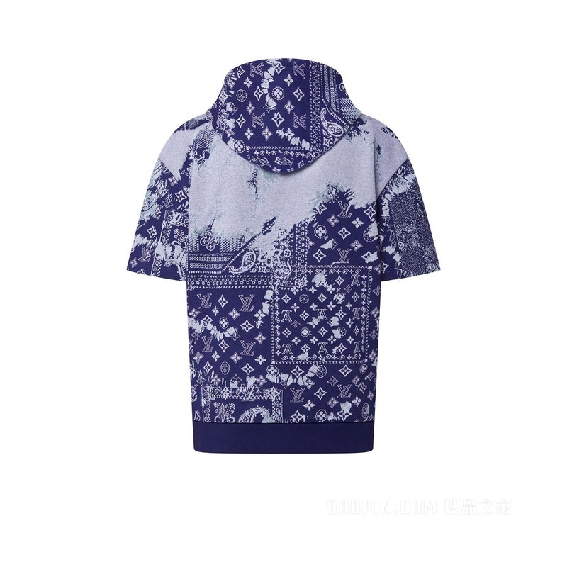 MONOGRAM 丝巾印花短袖连帽衫
