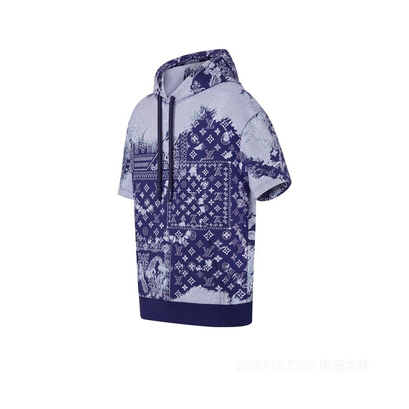 MONOGRAM 丝巾印花短袖连帽衫