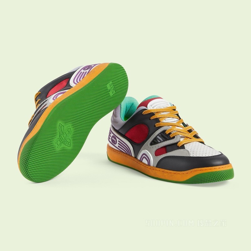 Gucci Basket男士运动鞋 黑色可持续材料Demetra