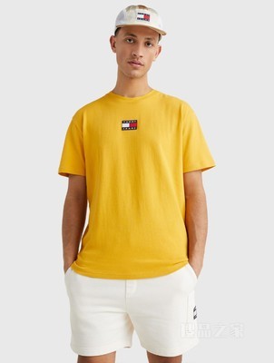 Tommy 22新款早秋男装经典纯棉旗标绣片圆领短袖T恤DM0DM10925