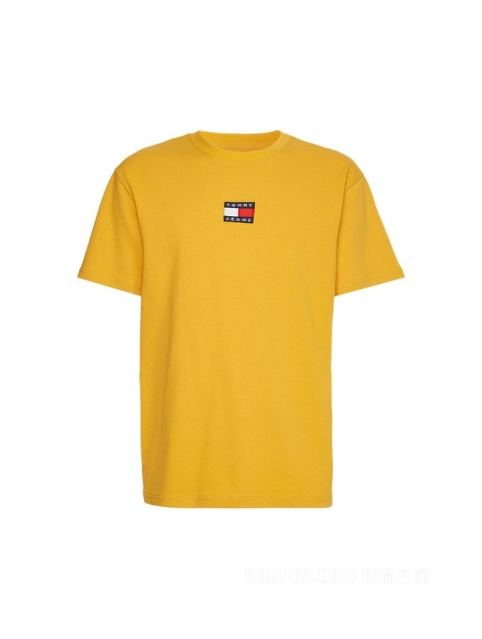 Tommy 22新款早秋男装经典纯棉旗标绣片圆领短袖T恤DM0DM10925