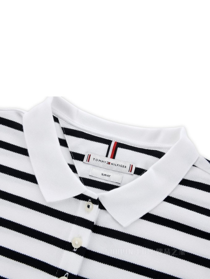 Tommy 春夏女装休闲绣标条纹弹力修身显瘦POLO领连衣裙WW0WW27856