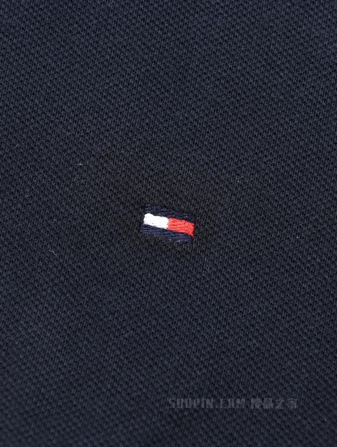 Tommy 春夏女装通勤条纹系带收腰翻领开叉POLO连衣裙WW0WW30370