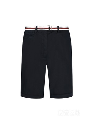 Tommy 22新款春夏女装时尚红白蓝腰带翻边脚口休闲短裤WW0WW30482