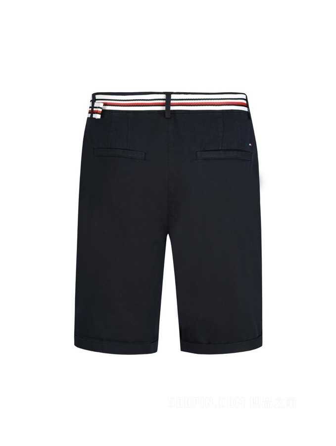 Tommy 22新款春夏女装时尚红白蓝腰带翻边脚口休闲短裤WW0WW30482