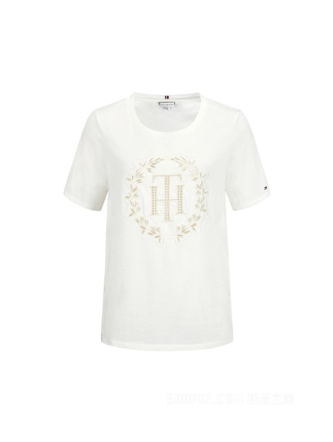 Tommy 22新款春夏女装针织短袖上衣WW0WW34630