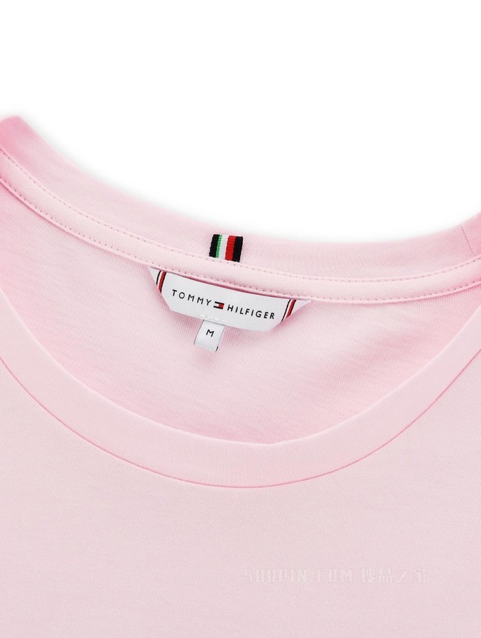 Tommy 22新款春夏女装休闲纯棉纯色旗标字母刺绣圆领短袖T恤33522