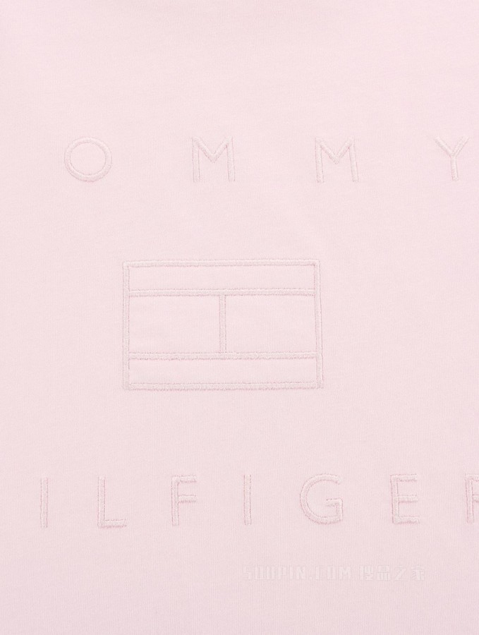 Tommy 22新款春夏女装休闲纯棉纯色旗标字母刺绣圆领短袖T恤33522