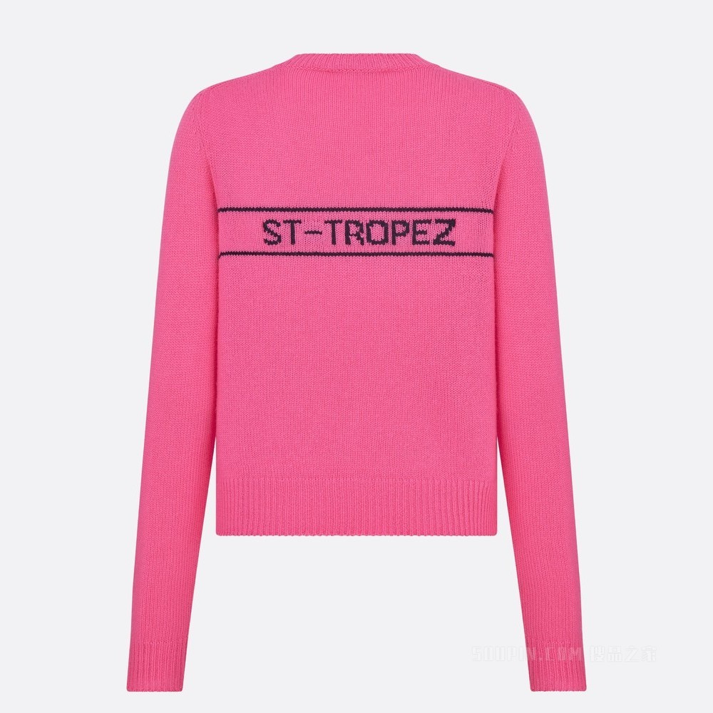 Dioriviera 针织衫 亮粉色山羊绒织物“ST-TROPEZ”字样