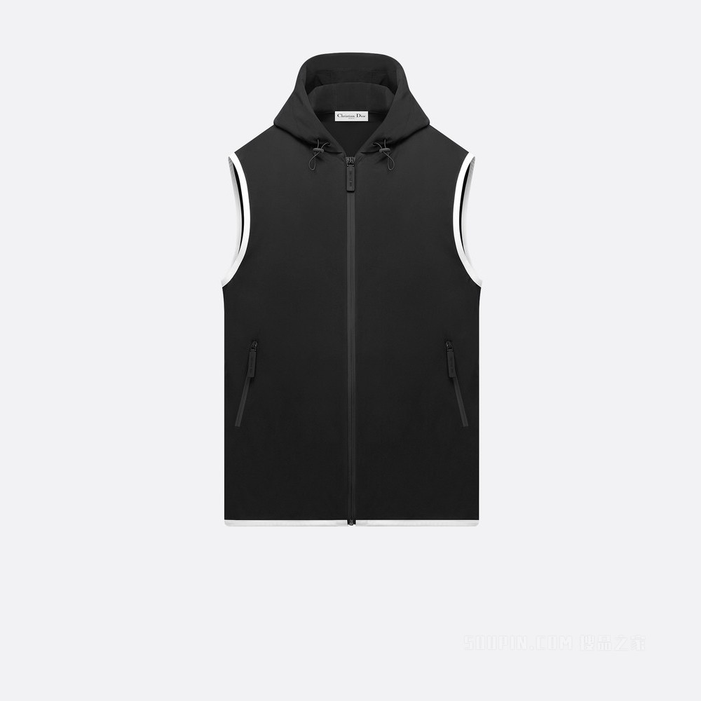 Dior Vibe 连帽拉链背心 黑色科技面料