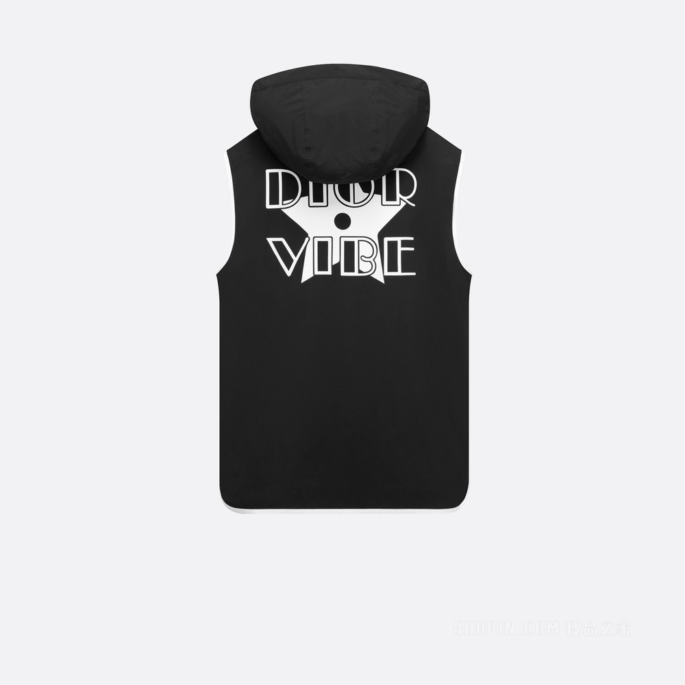 Dior Vibe 连帽拉链背心 黑色科技面料