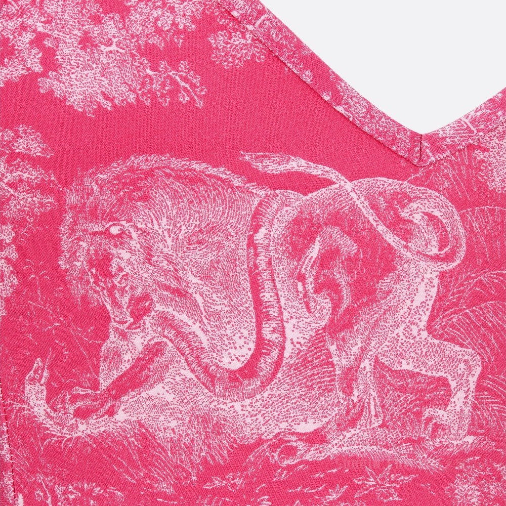 Dioriviera 一体式泳衣 亮粉色科技面料 Reverse 茹伊印花