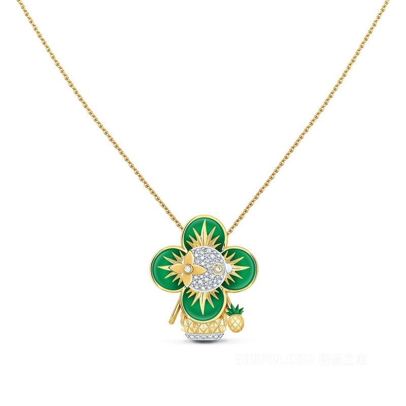 VIVIENNE PINEAPPLE 18K 金漆光钻石项链