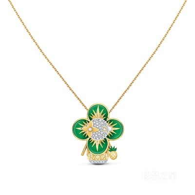 VIVIENNE PINEAPPLE 18K 金漆光钻石项链