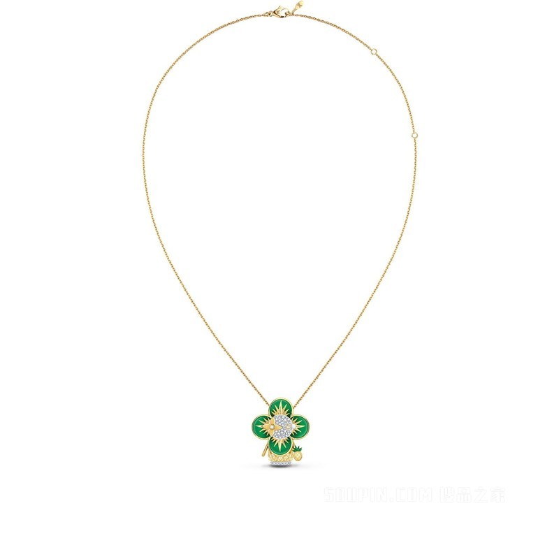 VIVIENNE PINEAPPLE 18K 金漆光钻石项链