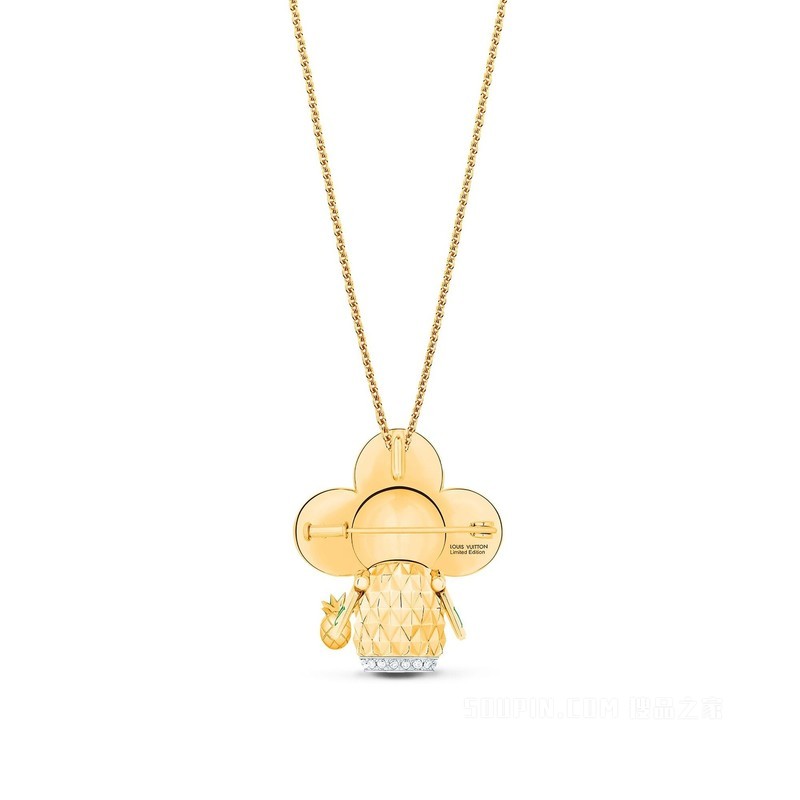 VIVIENNE PINEAPPLE 18K 金漆光钻石项链