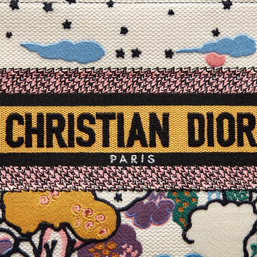 小号 Book Tote 手袋 多色 Dior Ciel de Rêve 图案刺绣 (26.5 x 21 x 14 cm)