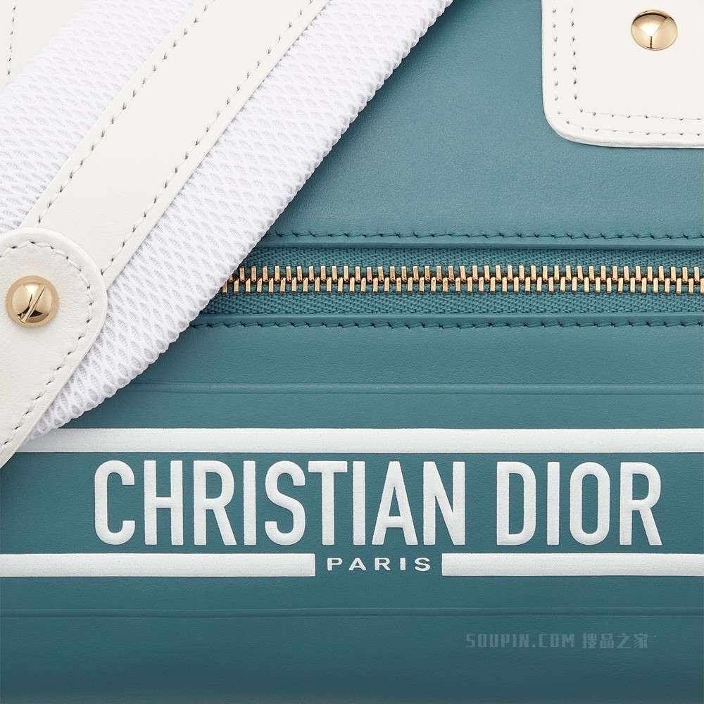 小号 Dior Vibe Bowling 拉链手袋 天蓝色光滑牛皮革