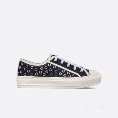 Walk'n'Dior 运动鞋 棉质牛仔布刺绣搭配 Eyelet Blue 图案