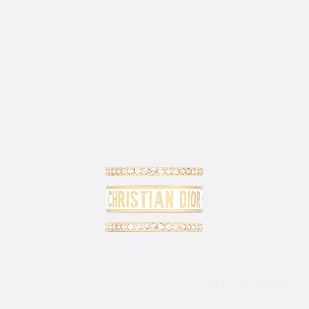 Dior Code 戒指套装 金色饰面金属、银色调仿水晶和白色涂漆装饰