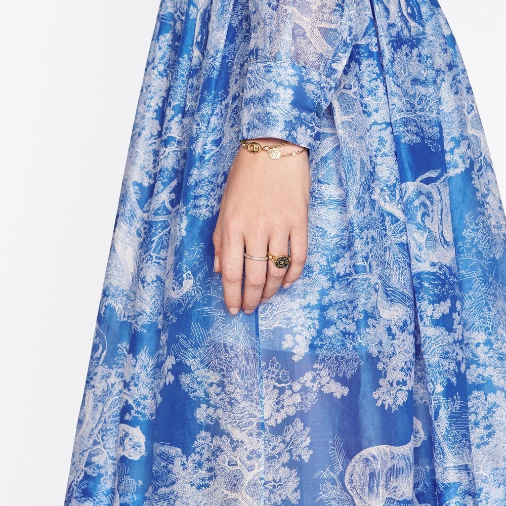 Dior Code 戒指套装 金色饰面金属、银色调仿水晶和白色涂漆装饰