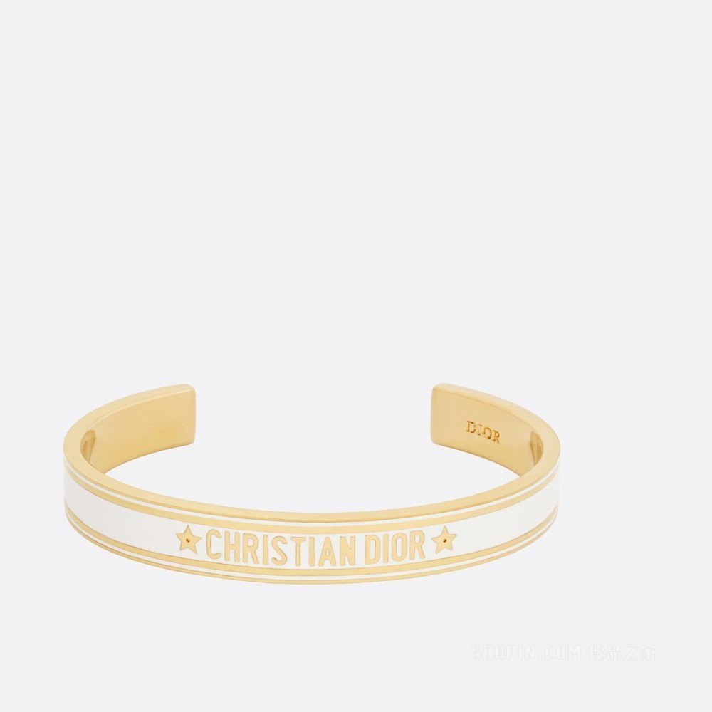 Dior Code 手镯 金色饰面金属和白色涂漆装饰