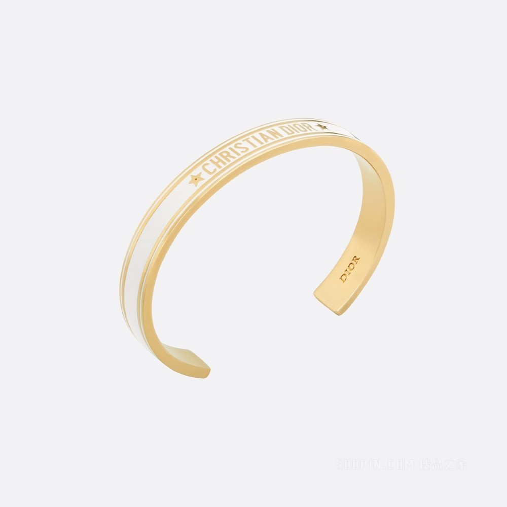 Dior Code 手镯 金色饰面金属和白色涂漆装饰