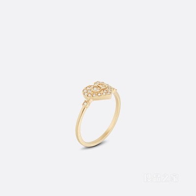 Clair D Lune 戒指 金色饰面金属和银色调仿水晶装饰