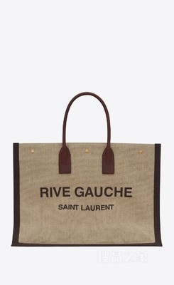 印花亚麻和皮革RIVE GAUCHE托特包