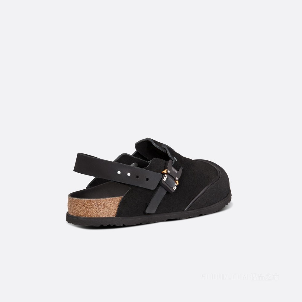 DIOR AND BIRKENSTOCK Tokyo 穆勒鞋 黑色磨砂牛皮革