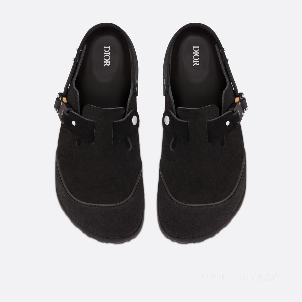 DIOR AND BIRKENSTOCK Tokyo 穆勒鞋 黑色磨砂牛皮革