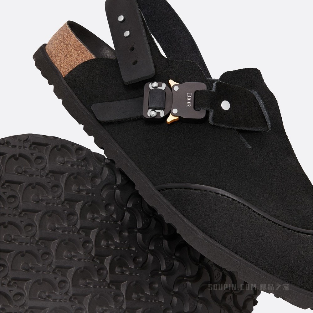 DIOR AND BIRKENSTOCK Tokyo 穆勒鞋 黑色磨砂牛皮革
