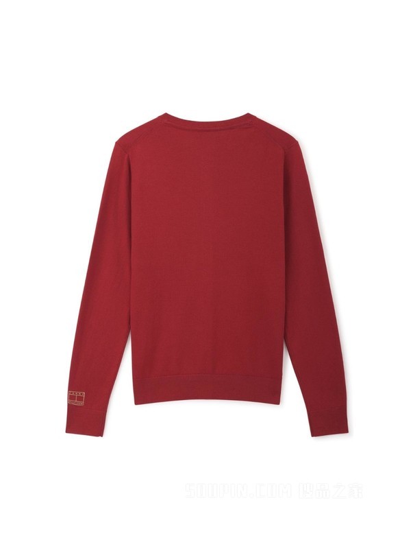 Tommy【新春系列】22新款虎年女装红本命年毛衣针织开衫33094