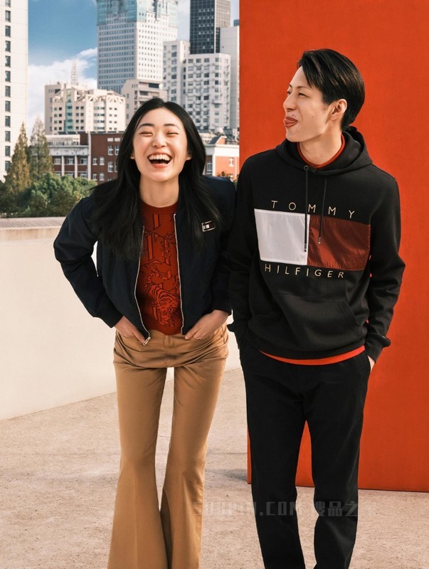 Tommy【新春系列】22新款虎年女装时尚皮标微弹微喇休闲裤33098